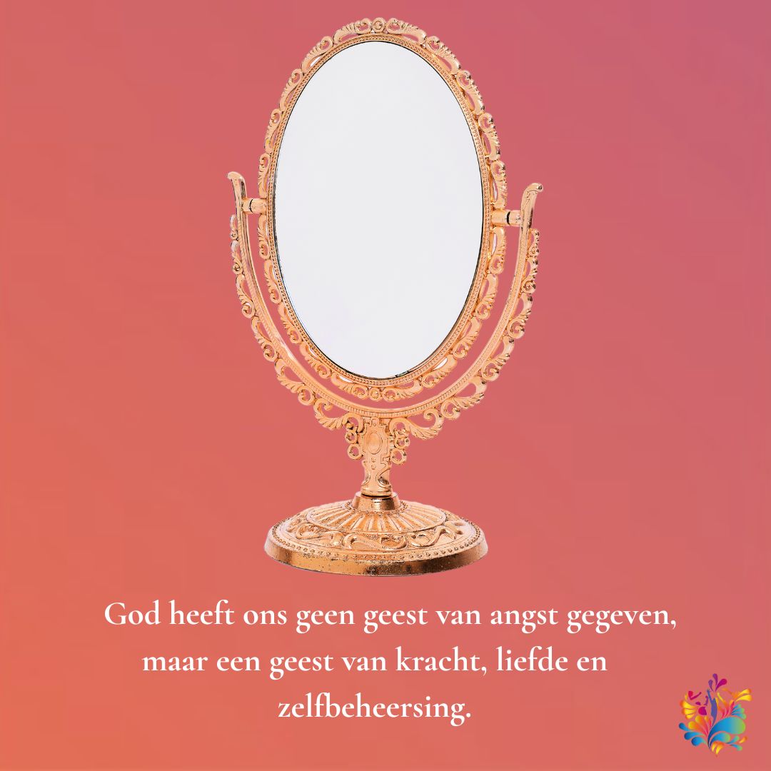 Afbeelding van een gouden spiegel